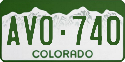 CO license plate AVO740