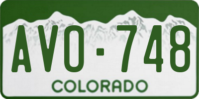 CO license plate AVO748