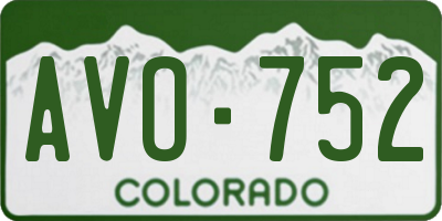 CO license plate AVO752