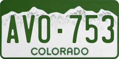 CO license plate AVO753