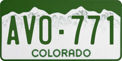 CO license plate AVO771