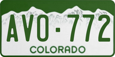 CO license plate AVO772