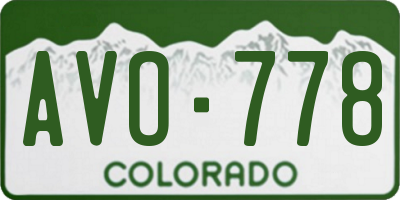 CO license plate AVO778