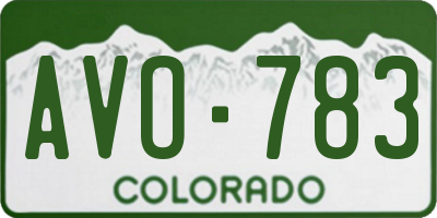 CO license plate AVO783