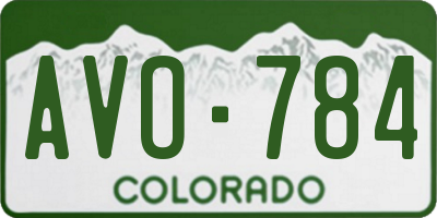 CO license plate AVO784