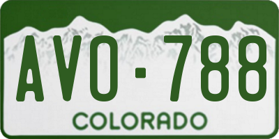 CO license plate AVO788