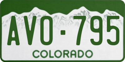 CO license plate AVO795