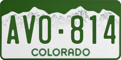 CO license plate AVO814