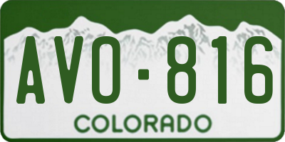 CO license plate AVO816