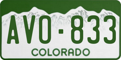 CO license plate AVO833