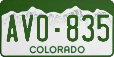 CO license plate AVO835