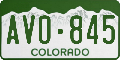 CO license plate AVO845