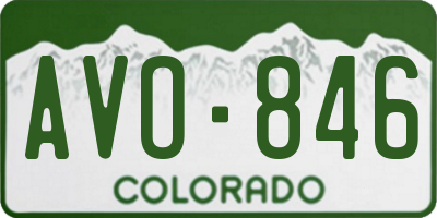CO license plate AVO846