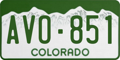 CO license plate AVO851