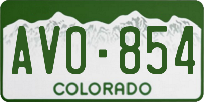 CO license plate AVO854