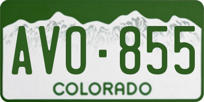 CO license plate AVO855