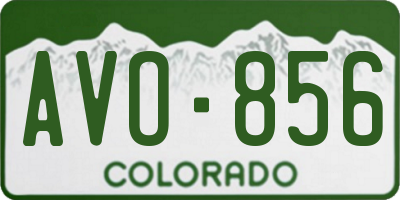 CO license plate AVO856