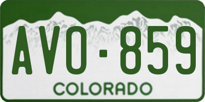 CO license plate AVO859
