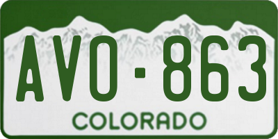 CO license plate AVO863