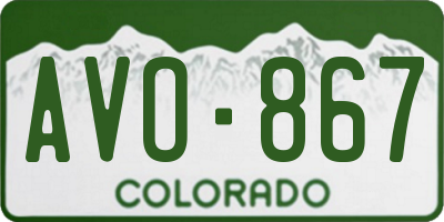 CO license plate AVO867