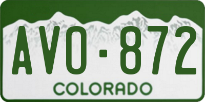 CO license plate AVO872
