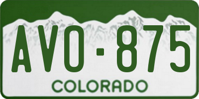 CO license plate AVO875