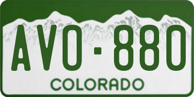 CO license plate AVO880