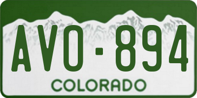 CO license plate AVO894