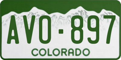 CO license plate AVO897