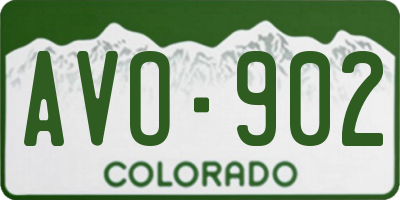 CO license plate AVO902