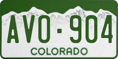 CO license plate AVO904