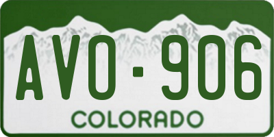CO license plate AVO906