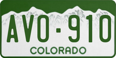 CO license plate AVO910