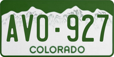 CO license plate AVO927