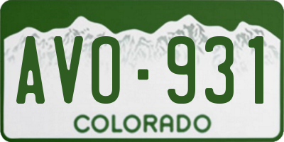 CO license plate AVO931