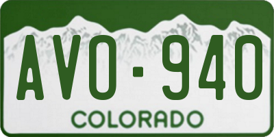 CO license plate AVO940