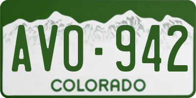 CO license plate AVO942