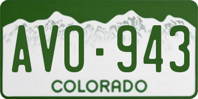 CO license plate AVO943