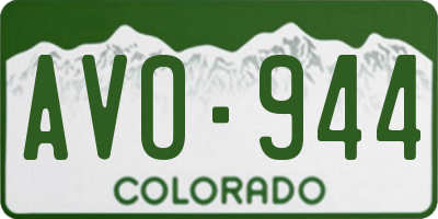 CO license plate AVO944