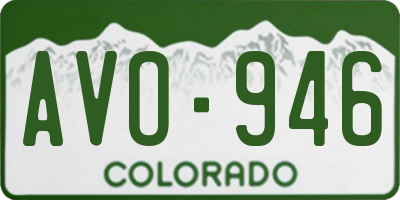 CO license plate AVO946