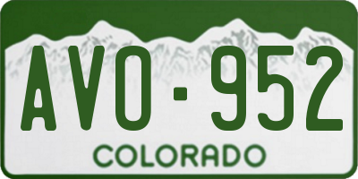 CO license plate AVO952