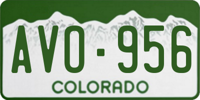 CO license plate AVO956
