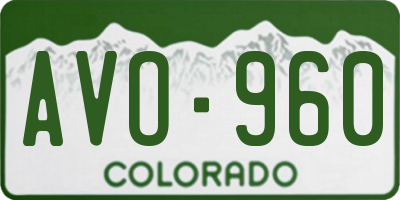 CO license plate AVO960