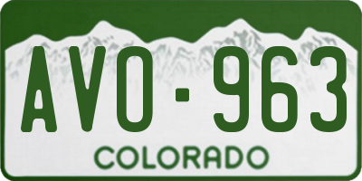 CO license plate AVO963