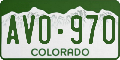 CO license plate AVO970