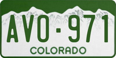 CO license plate AVO971