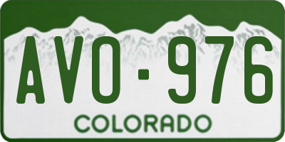 CO license plate AVO976