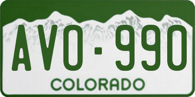 CO license plate AVO990