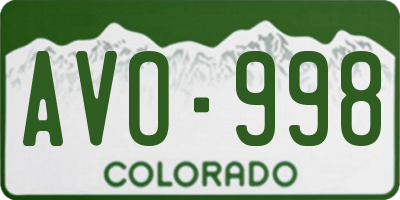 CO license plate AVO998