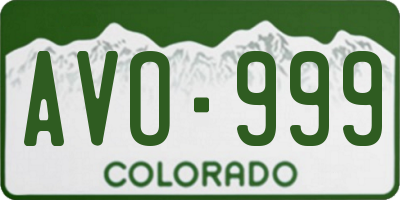 CO license plate AVO999